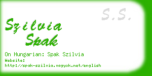 szilvia spak business card